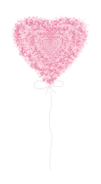 Serce wykonane z różowych płatków na białym tle. — Zdjęcie stockowe
