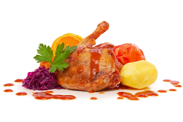 Gänsebraten isoliert. — Stockfoto