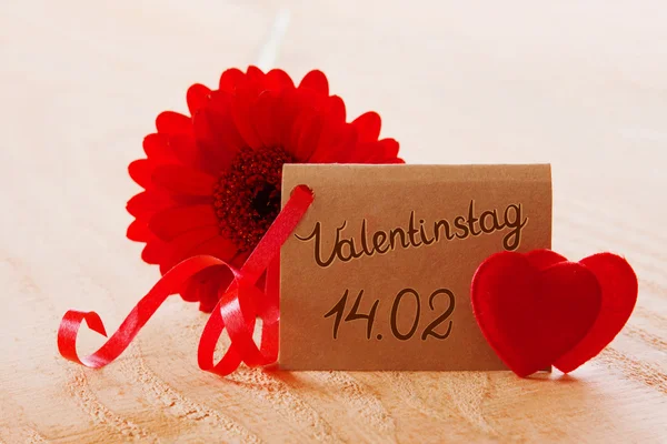 Aftelkalender voor Valentijnsdag kaart en twee harten. — Stockfoto