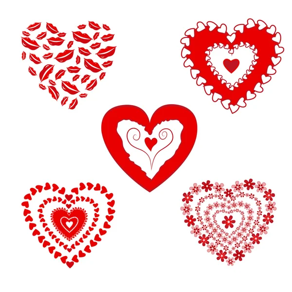 Love hearts set — Stock Vector