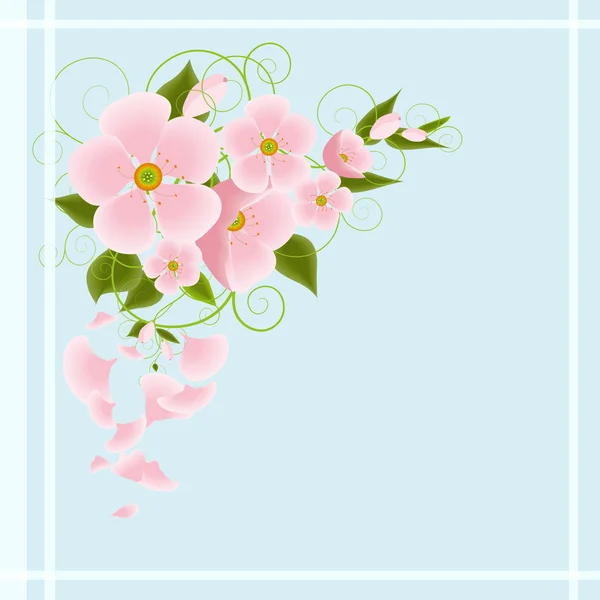 Patrón floral fondo de primavera — Vector de stock