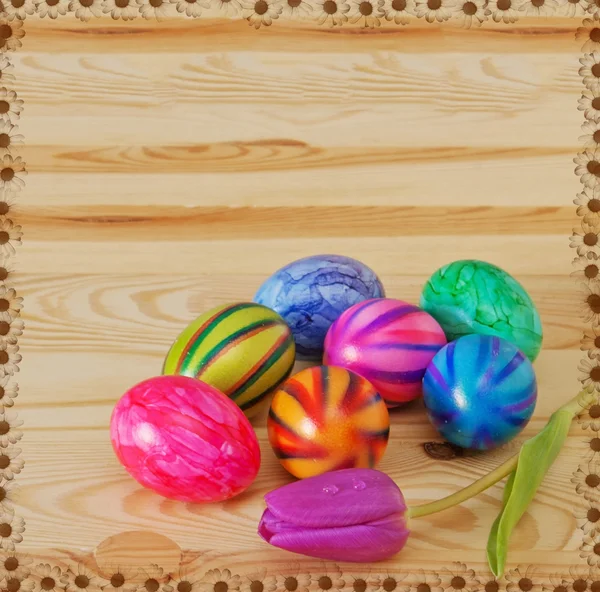 Uova di Pasqua variopinte. — Foto Stock