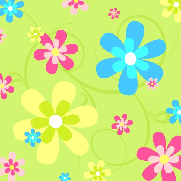 Colorful  Flowers Seamless — Stock Vector