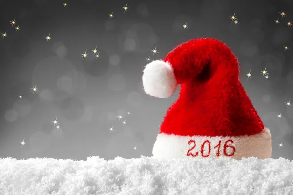 新年あけましておめでとうございます 2016年サンタ帽子 . — ストック写真