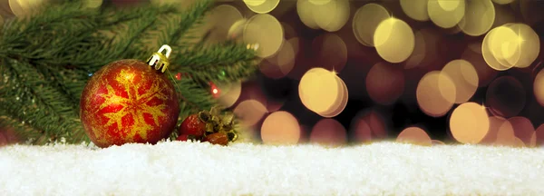 Christmas background with red ball. — Stock Photo, Image