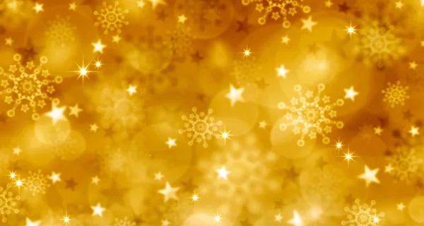 Golden Christmas Background and snowflakes. — Stock Photo, Image