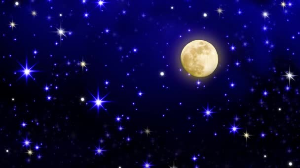 Pleine lune avec étoile au fond sombre du ciel nocturne .