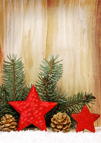 Рождественские звезды украшения изолированы на деревянных . — стоковое фото