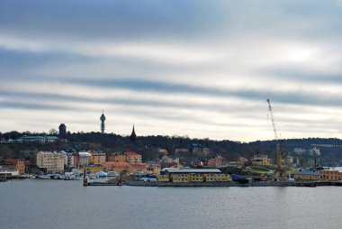 STOCKHOLM, İsveç - 25 Nisan 2016, Stockholm 'ün merkezindeki Beckholmen Adası manzarası