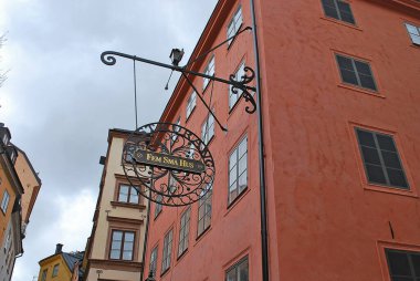 STOCKHOLM, İsveç - 25 Nisan 2016, Gamla Stan caddeleri
