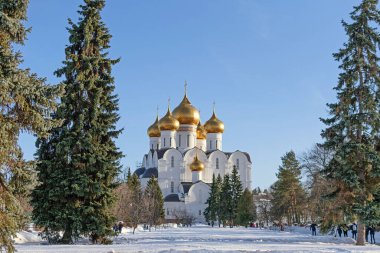 YAROSLAVL, RUSSIA - 10 Şubat 2019, Kışın Varsayım Katedrali