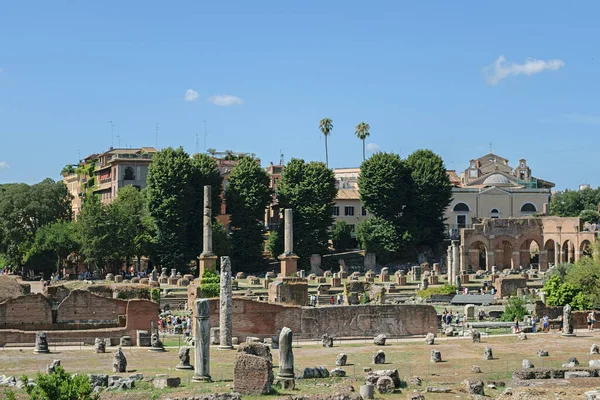 Roma Itália Agosto 2019 Ruínas Fórum César Roma Dia Verão — Fotografia de Stock