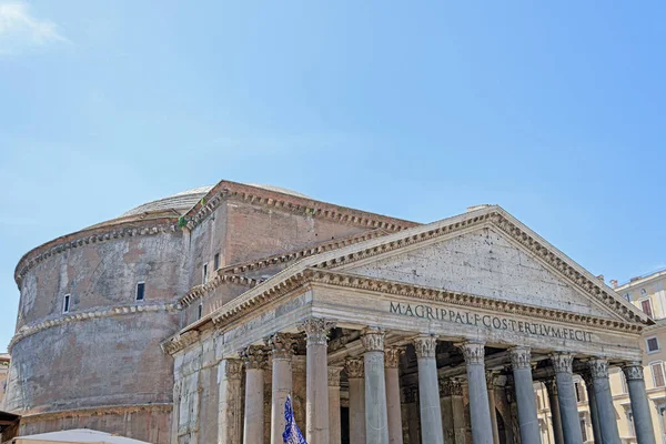 Rzym Włochy Sierpnia 2019 Fasada Budynku Panteonu Rzymie — Zdjęcie stockowe
