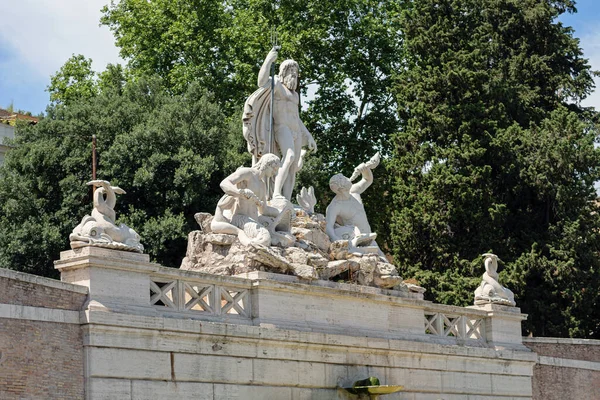 Rome Italie Août 2019 Vue Fontaine Fontana Del Nettuno Sur — Photo