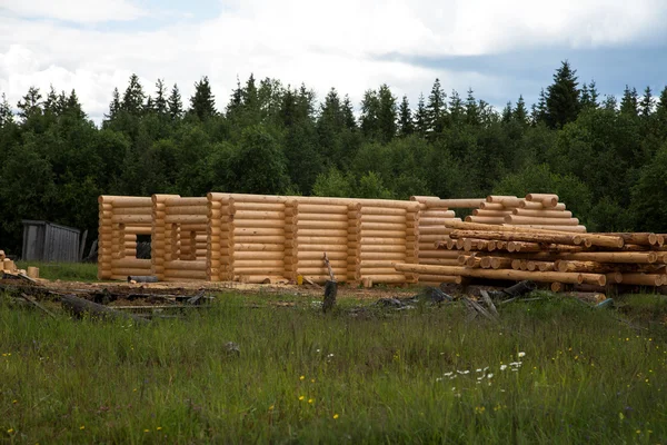 Log cabin home Stock Image