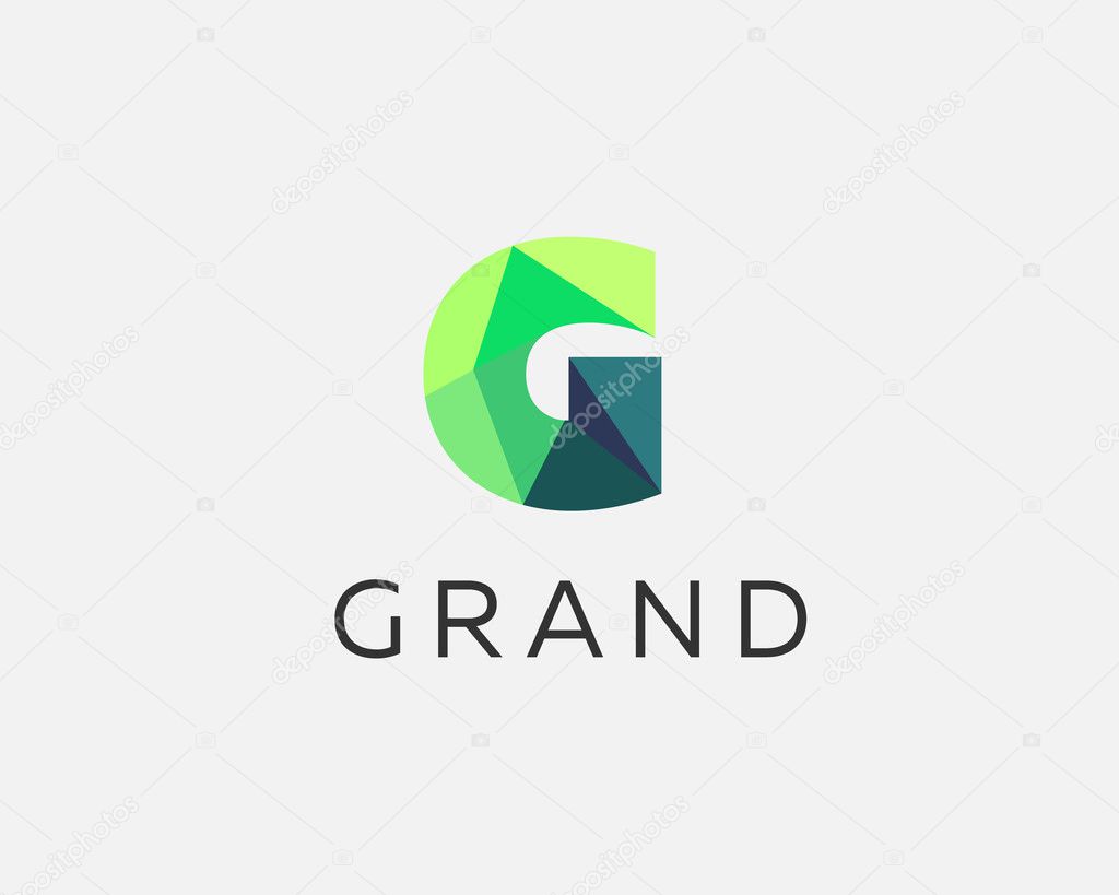 Abstract trend polygon letter G logo design template. Art tech media app creative sign. Colorful symbol icon. Bright alphabet font
