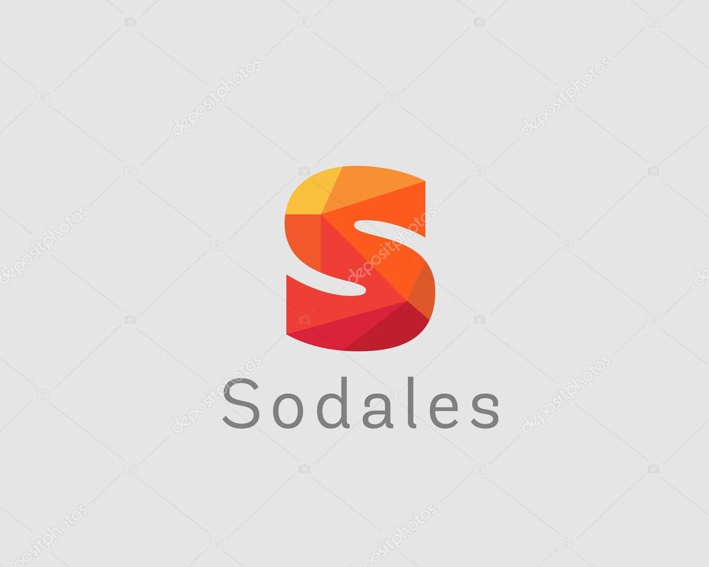 Abstract trend polygon letter S logo design template. Art tech media app creative sign. Colorful symbol icon. Bright alphabet font