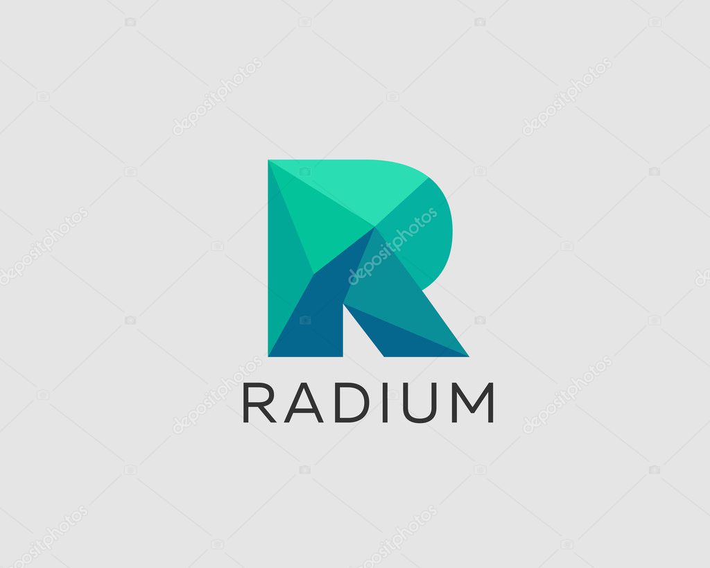 Abstract trend polygon letter R logo design template. Art tech media app creative sign. Colorful symbol icon. Bright alphabet font