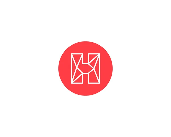 Modelo de design de logotipo abstrato letra H. Sinal de linha simples de estrutura. entrar em contato, negócios, medicina, desenvolvimento, ícone do app móvel vector símbolo. — Vetor de Stock