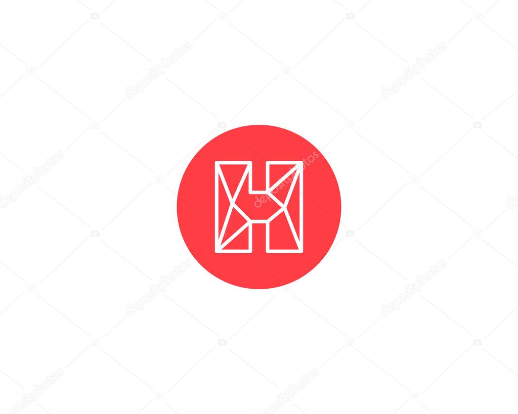 Abstract letter H logo design template. Structure simple line sign. contact, business, medicine, development, mobile app vector symbol icon