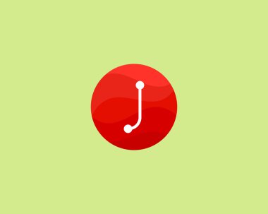 Abstract letter J logo design template. Dot, line, color creative sign. Universal vector icon.