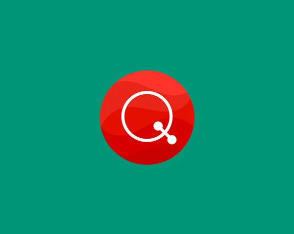 Abstract letter Q logo design template. Dot, line, color creative sign. Universal vector icon. — Vector de stock