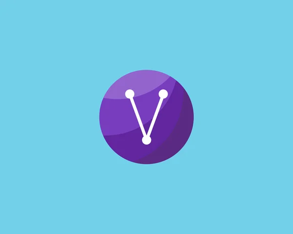 Abstract letter V logo design template. Dot, line, color creative sign. Universal vector icon. — стоковый вектор
