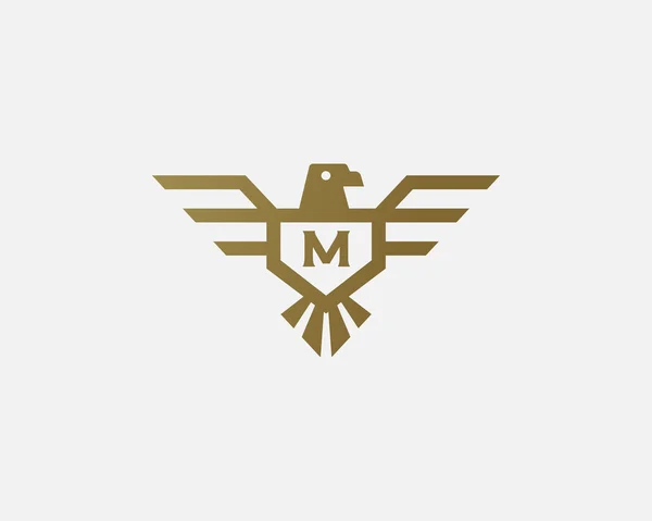 Eagle vector logotype. Letter shield logo design template. Luxury brand, bird crest emblem, premium icon sign symbol — ストックベクタ