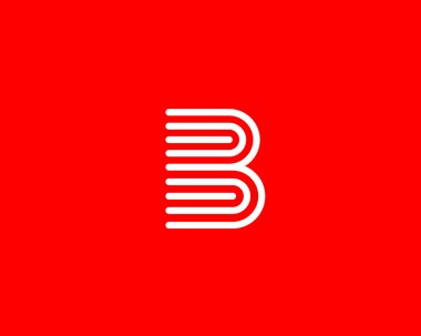 B satırı logosu. Soyut hareket eden airy logo simgesi tasarımı, hazır sembol yaratıcı vektör işareti.