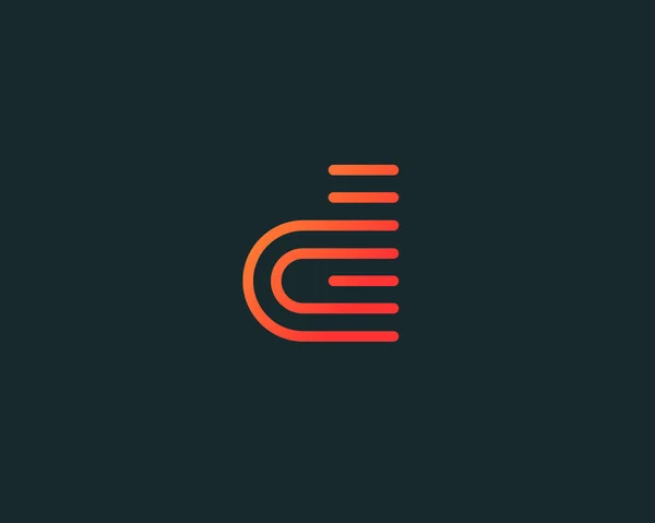 Line letter d logotype. Abstract moving airy logo icon design, ready symbol creative vector sign. — 스톡 벡터
