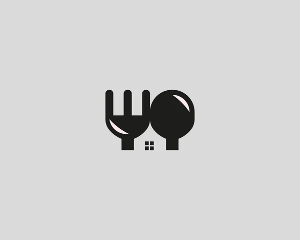 House food logo concept design. Home cooking vector logotype. — Image vectorielle