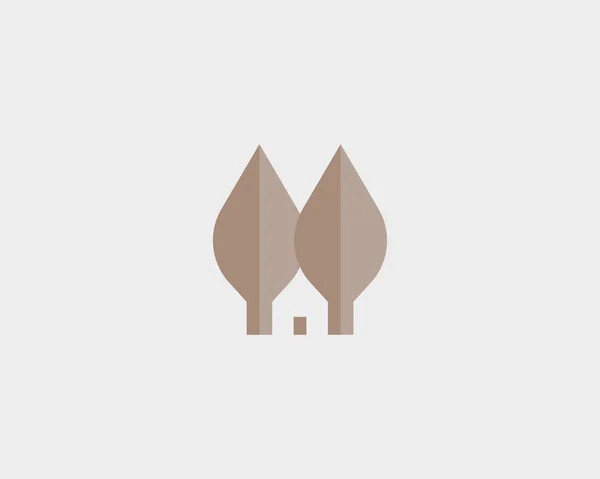 Leaf house logotype. Nature home logo vector symbol. Eco realty sign — Stok Vektör