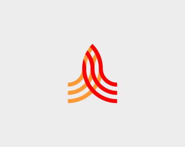 Soyut roket logo tasarım şablonu. Logo bina ok başlatın. Anahat inşaat vektör işareti.