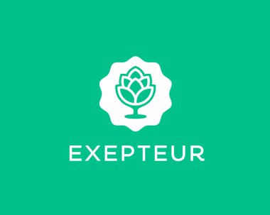 Bira logo için arpa şekli. Bira vektör logo tasarım şablonu. Pub modern sembolü. Stilize kupa rozet amblemi.