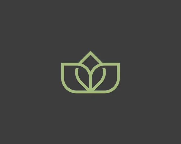 Linear lotus flower logo icon design. Elegant crown line symbol. Universal premium vector sign. - Stok Vektor