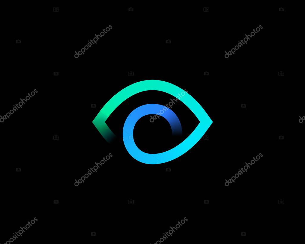 Abstract colorful eye sight logo design vector template.Creative ophthalmology vision spy logotype sign icon in minimalistic style