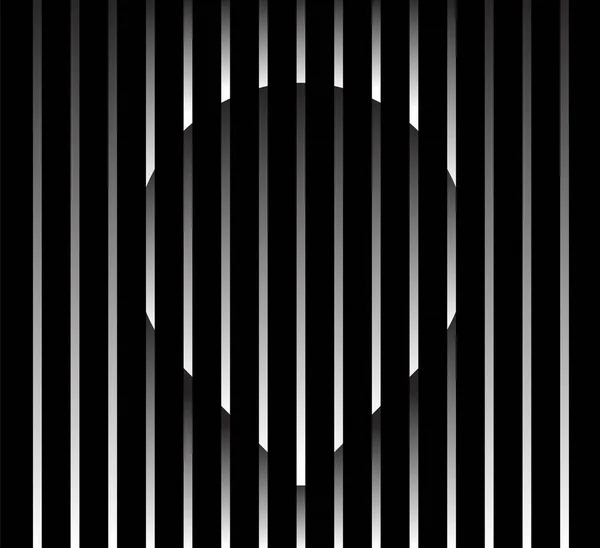 Logotipo de signo de pin inusual abstracto sobre fondo geométrico de rayas de gradiente en blanco y negro. Patrón de rayas de lujo. Textura de tela sin costura vectorial. — Archivo Imágenes Vectoriales