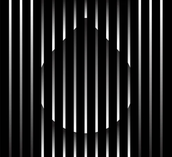 Logotipo de signo de gota inusual abstracto sobre fondo geométrico de rayas de gradiente en blanco y negro. Patrón de rayas de lujo. Textura de tela sin costura vectorial. — Vector de stock