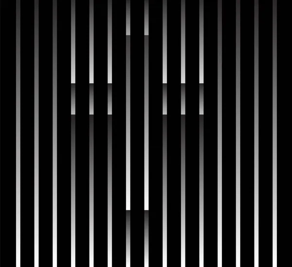 Abstrait inhabituel signe croix chrétienne logo sur fond rayures dégradé géométrique noir et blanc. Modèle de bande de luxe. Texture de tissu sans couture vectorielle. — Image vectorielle
