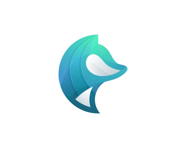 Abstract gradient animal logo design template. Dog wolf fox pet vector logotype. — Stock Vector