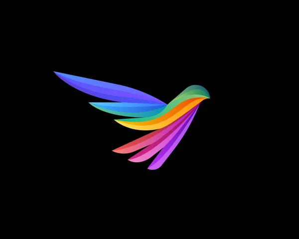 Illustration abstraite de style moderne avec logo oiseau gracieux élément icône. Faucon aigle faucon gradient vibrant emblème signe symbole marque logotype. — Image vectorielle