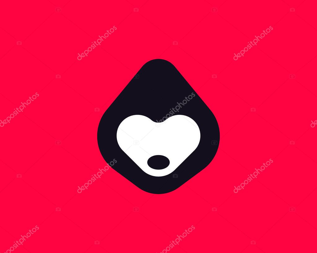 Abstract anonymous person vector logo design. Creative man in the hood, hacker, dog face flat symbol logotype emblem template