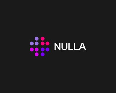 Renkli noktalar logosundaki soyut haç ya da çiçek. Evrensel artı eczane kliniği düz vektör logosu