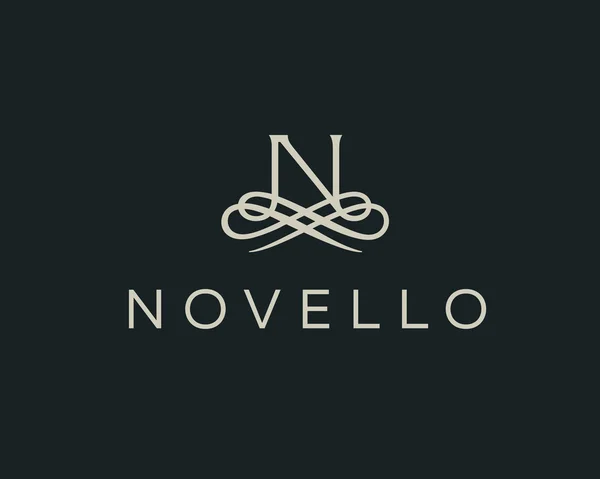 Abstract monogram elegant flower logo. Premium letter N initials icon . — Vettoriale Stock