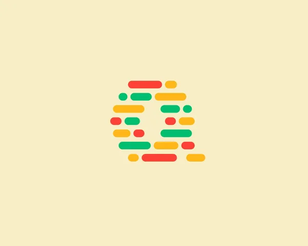 Abstract letter Q logo.  Dynamic code vector unusual font. - Stok Vektor