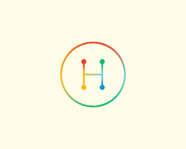 Abstract letter H logo design template. Colorful lined creative sign. Universal vector icon. — ストックベクタ