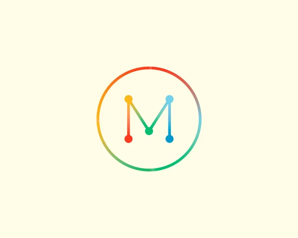 Abstract letter M logo design template. Colorful lined creative sign. Universal vector icon. —  Vetores de Stock