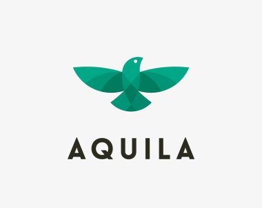 Kuş, kartal, vektör logosu tasarımı. Evrensel modern seçkin sembol. Yaratıcı dağıtım, kargo, kargo, şirket tabelası. Falcon, Freedom, phonix baskı veya tişört tasarımı konsepti