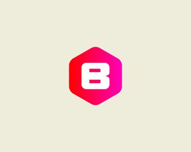 Abstract letter B logo design template. Colorful creative hexagon sign. Universal vector icon.