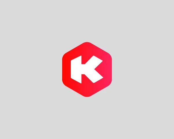 Abstract letter K logo design template. Colorful creative hexagon sign. Universal vector icon. — Vetor de Stock